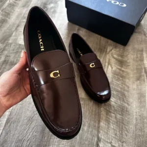 NWT Coach Patent Leather Chocolate Color Jocelyn Loafers Size 10 CW980