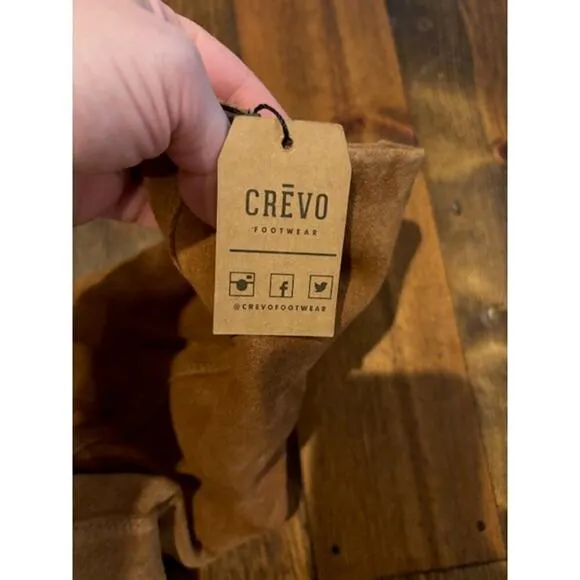 NWT Crevo Atty Women's Suede Leather Pull-On Boots Size 7.5 Block Heel