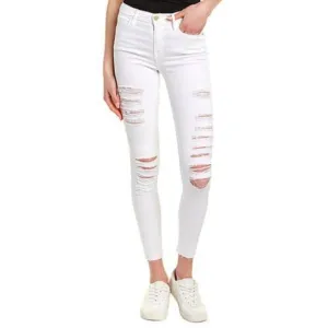 NWT Frame Women's  Le High Distressed High Rise White Denim Skinny Jeans