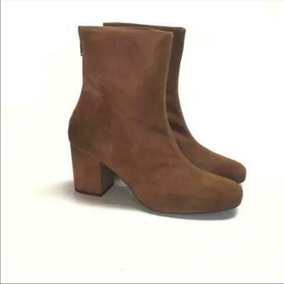 NWT Free People Cecile Suede Ankle Boots Brown