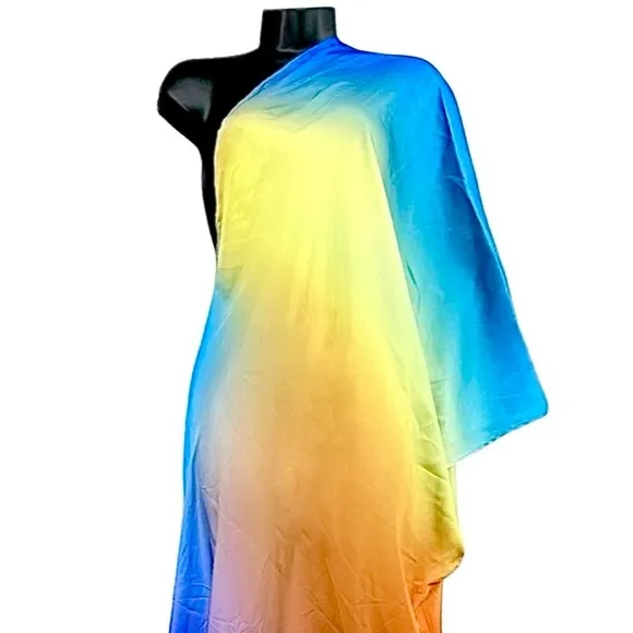 NWT Free People x BAOBAB Papagayo Ombre One Shoulder Maxi Cabana Dress