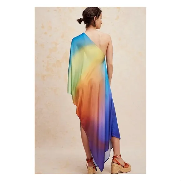 NWT Free People x BAOBAB Papagayo Ombre One Shoulder Maxi Cabana Dress