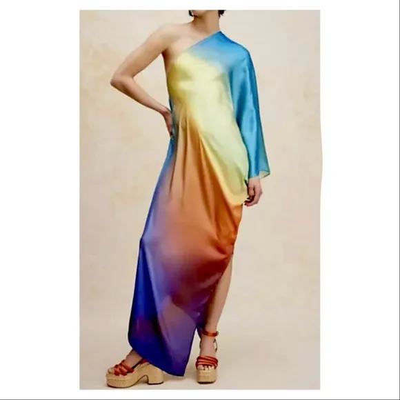 NWT Free People x BAOBAB Papagayo Ombre One Shoulder Maxi Cabana Dress