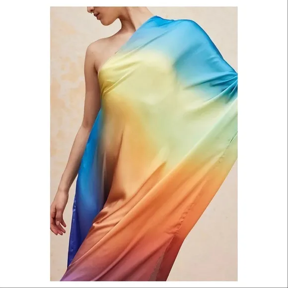 NWT Free People x BAOBAB Papagayo Ombre One Shoulder Maxi Cabana Dress