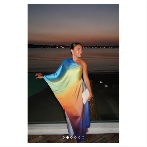NWT Free People x BAOBAB Papagayo Ombre One Shoulder Maxi Cabana Dress