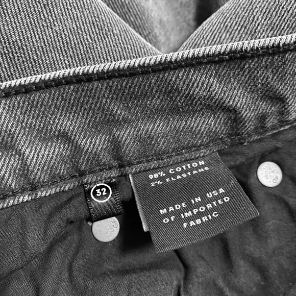 NWT GRLFRND Karolina busted knee gray denim high waist straight jean 32 new