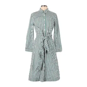 NWT J.Crew Tie Waist Shirt Dress in Navy Alpine Stripe Button Down Shirt Dress 4