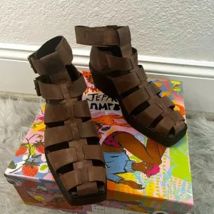 NWT Jeffrey Campbell Elective Sandal in Brown Crazy Horse