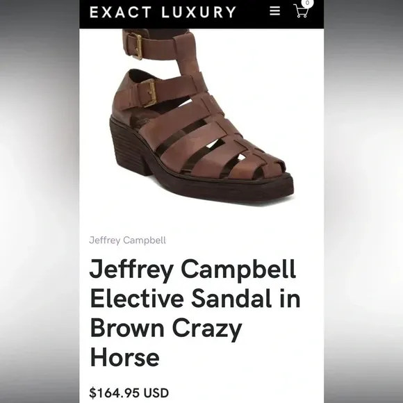 NWT Jeffrey Campbell Elective Sandal in Brown Crazy Horse