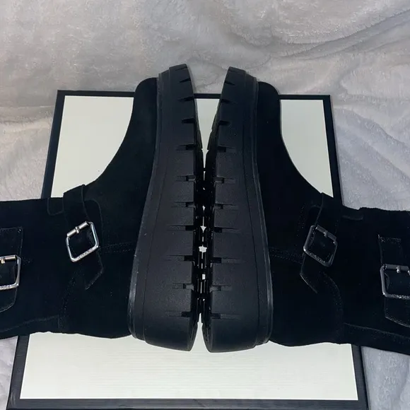 NWT J/SLIDES TEXAS Black Suede Boots