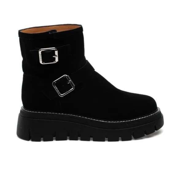 NWT J/SLIDES TEXAS Black Suede Boots