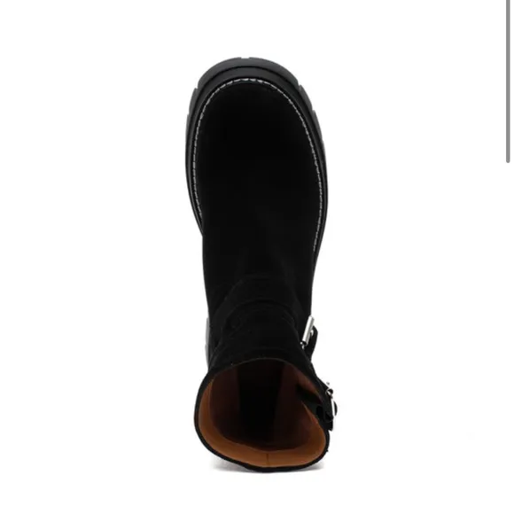 NWT J/SLIDES TEXAS Black Suede Boots