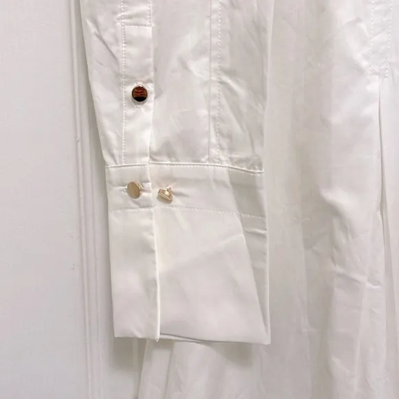 NWT Karen Millen x Lydia Petite Cotton Woven Midi Dress in Ivory