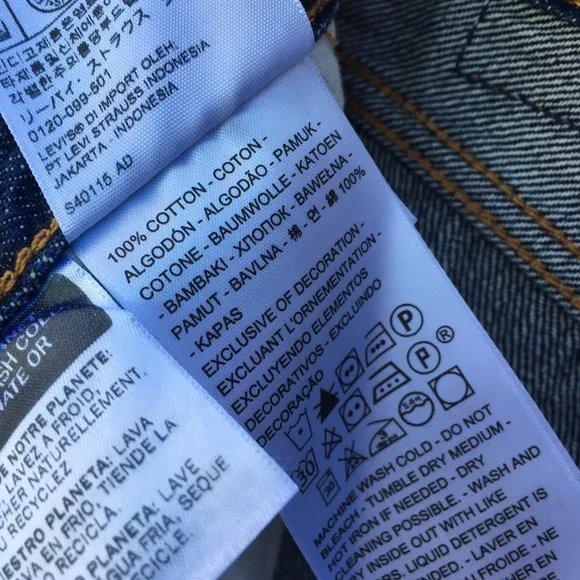 NWT Levi’s 501 High Rise Distressed Jean Blue 27