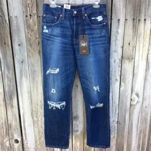 NWT Levi’s 501 High Rise Distressed Jean Blue 27