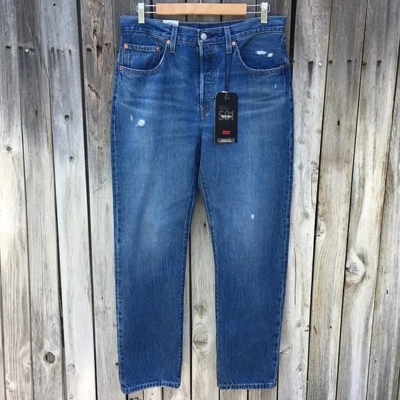 NWT Levi’s 501 Straight Leg Jeans Cotton Athens Dark Blue 30