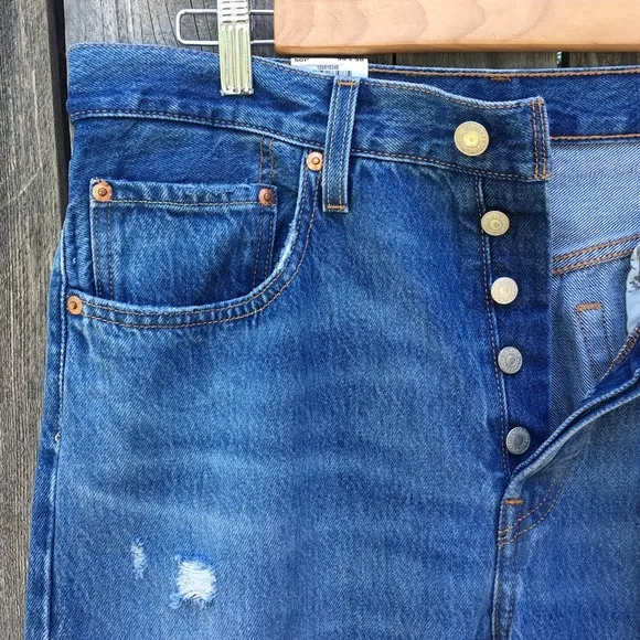 NWT Levi’s 501 Straight Leg Jeans Cotton Athens Dark Blue 30