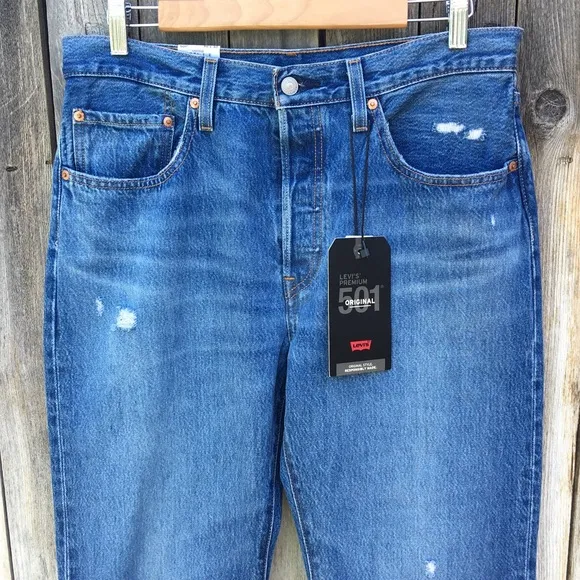 NWT Levi’s 501 Straight Leg Jeans Cotton Athens Dark Blue 30