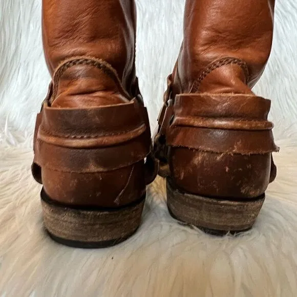 NWT Liberty Black Boots Harness Square Toe Boots Brown Size 6 Leather