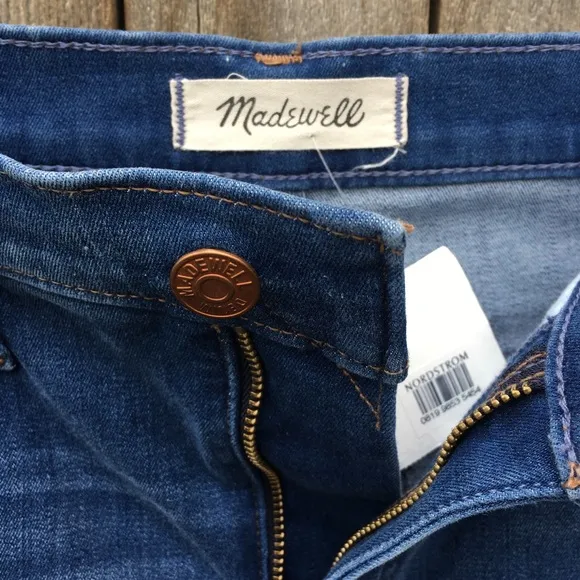 NWT Madewell 10” High Rise Skinny Jean Bixley Blue 28