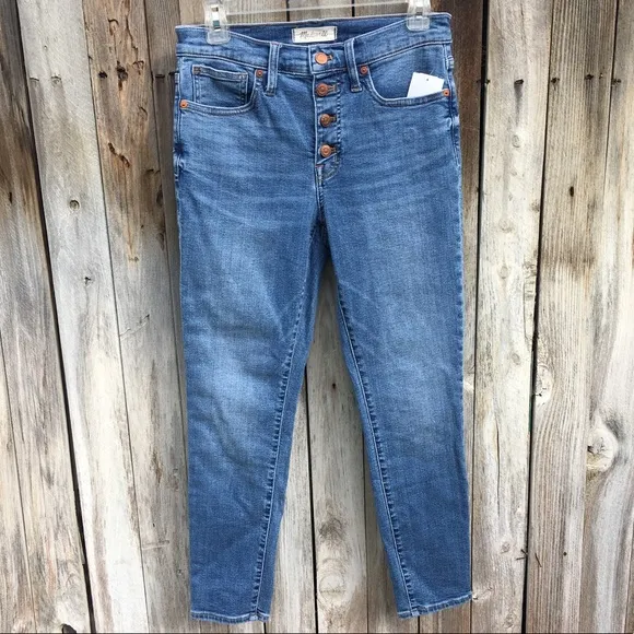 NWT Madewell 9” Mid Rise Skinny Crop Jean Blue 27