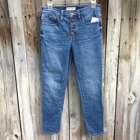 NWT Madewell 9” Mid Rise Skinny Crop Jean Blue 27