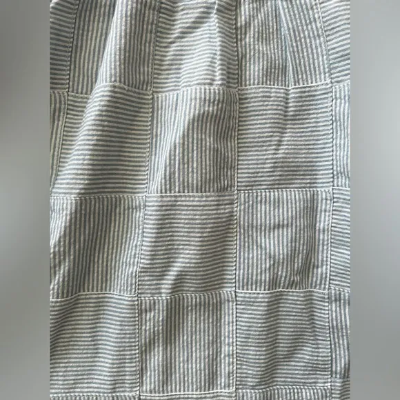 NWT Madewell Petite Cicely Tiered Midi Dress Seersucker - Petite 6 Blue White