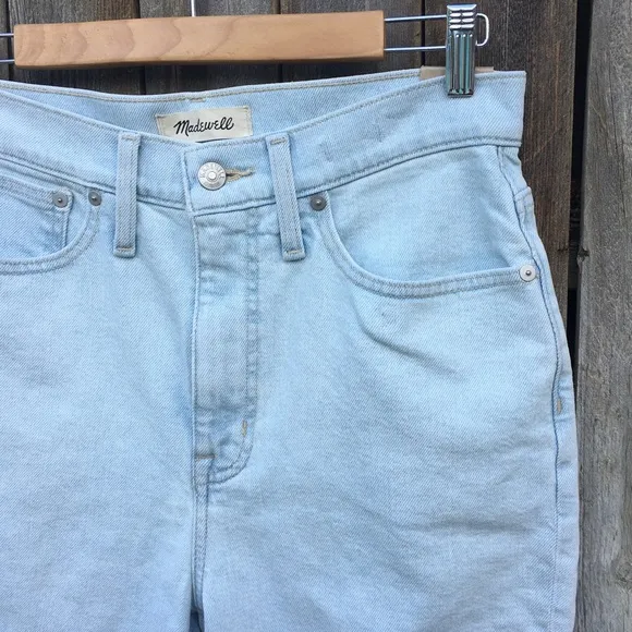 NWT Madewell The Mom Jean High Rise Distressed Raw Hem Jean Harman 27