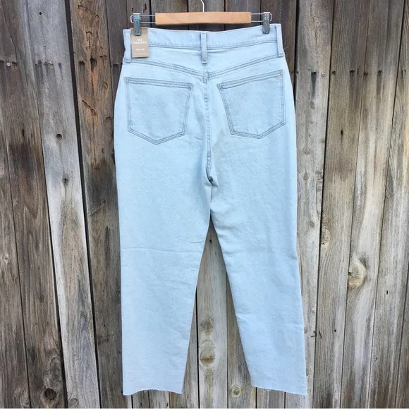 NWT Madewell The Mom Jean High Rise Distressed Raw Hem Jean Harman 27