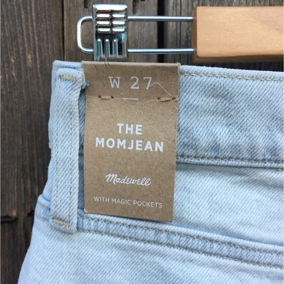 NWT Madewell The Mom Jean High Rise Distressed Raw Hem Jean Harman 27