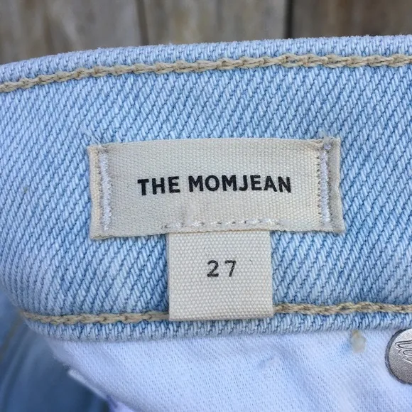 NWT Madewell The Mom Jean High Rise Distressed Raw Hem Jean Harman 27