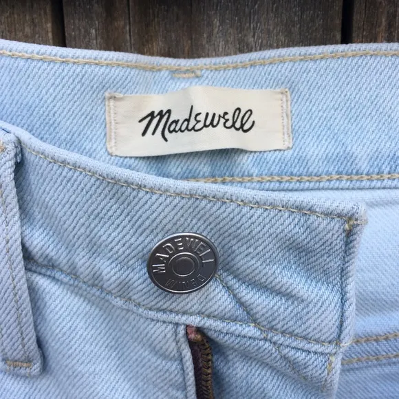 NWT Madewell The Mom Jean High Rise Distressed Raw Hem Jean Harman 27