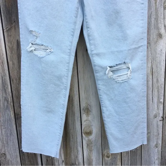 NWT Madewell The Mom Jean High Rise Distressed Raw Hem Jean Harman 27