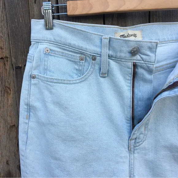 NWT Madewell The Mom Jean High Rise Distressed Raw Hem Jean Harman 27