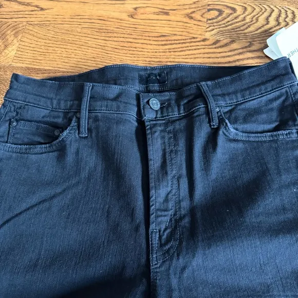 NWT MOTHER The Insider Crop Jeans Women's Black High-Waisted | Size 31
