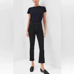 NWT MOTHER The Insider Crop Jeans Women's Black High-Waisted | Size 31