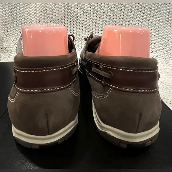 NWT Old Maui Brand Men’s Brown Leather Lace-Up Boat Shoes/Loafers; Size 11.5