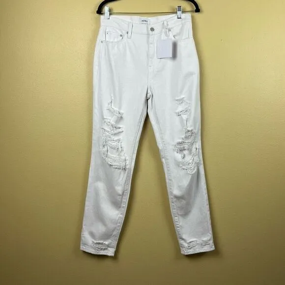 NWT Pistola Jeans Pants High Rise Distressed White Size 27