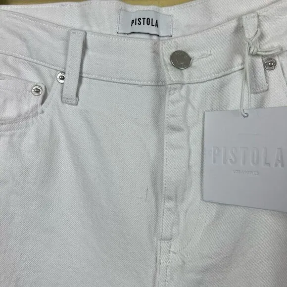 NWT Pistola Jeans Pants High Rise Distressed White Size 27