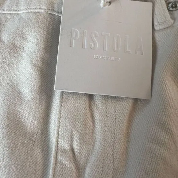 NWT Pistola Jeans Pants High Rise Distressed White Size 27