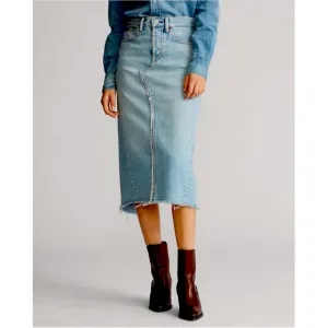 NWT Polo Ralph Lauren DistressedMidi Skirt