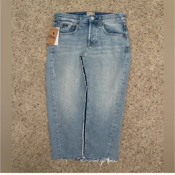 NWT Polo Ralph Lauren DistressedMidi Skirt