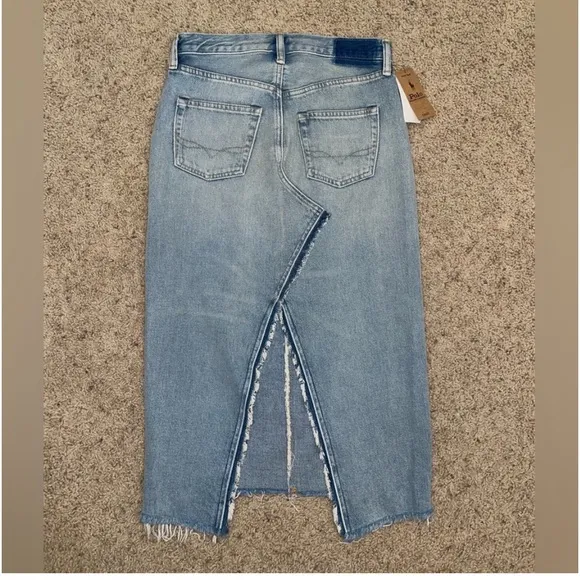 NWT Polo Ralph Lauren DistressedMidi Skirt