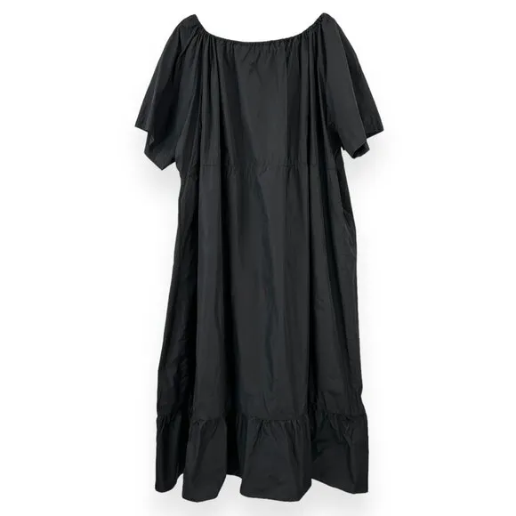 NWT Saint Art Black &quot;Sierra&quot; Taffeta Midi Dress sz L
