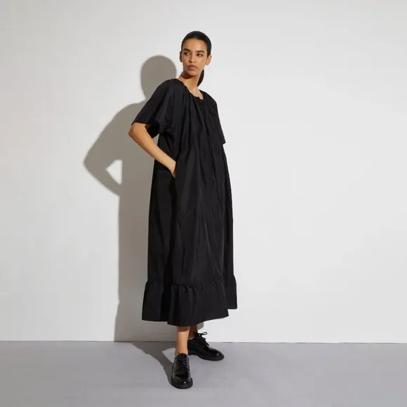 NWT Saint Art Black &quot;Sierra&quot; Taffeta Midi Dress sz L