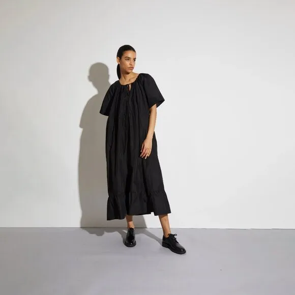 NWT Saint Art Black &quot;Sierra&quot; Taffeta Midi Dress sz L