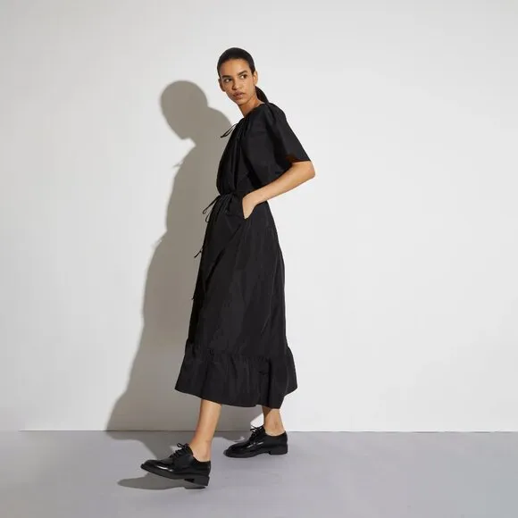 NWT Saint Art Black &quot;Sierra&quot; Taffeta Midi Dress sz L