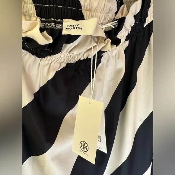 NWT Tory Burch Wide Stripe Long Dress Maxi Strapless Summer Stripe