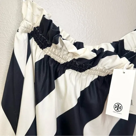 NWT Tory Burch Wide Stripe Long Dress Maxi Strapless Summer Stripe