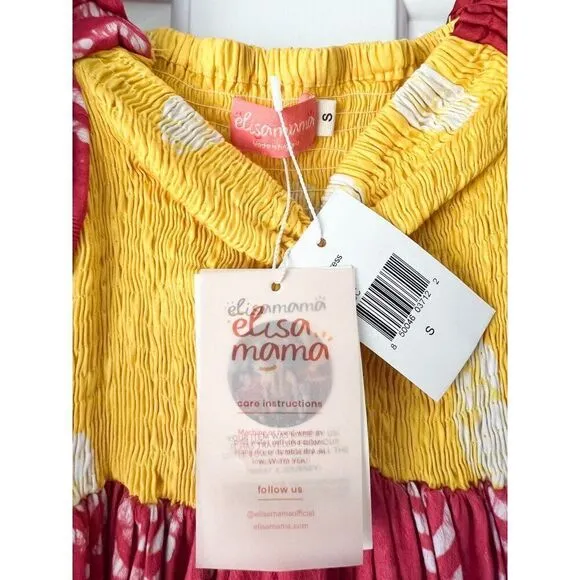 NWT Tuckernuck Elisamama Adufe Dress Cotton Printed Maxi Puff Sleeves